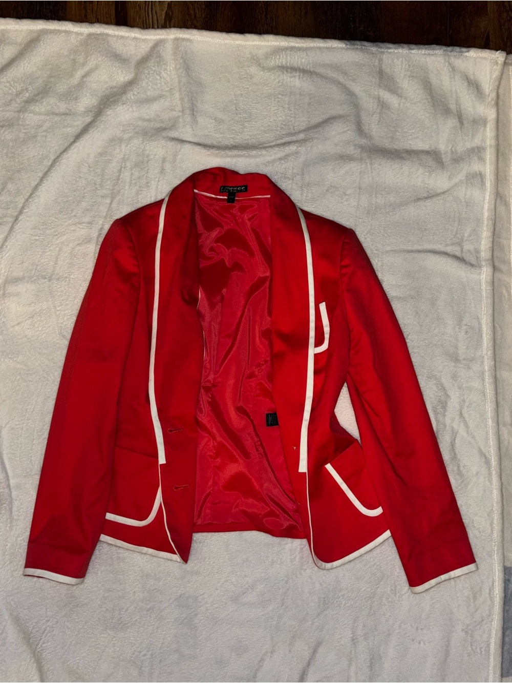 Express Coral Blazer with White Piping